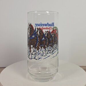 Budweiser Clydesdales Collectors Glass 1995 Anheuser-Busch Holiday Edition